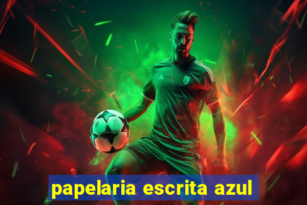 papelaria escrita azul