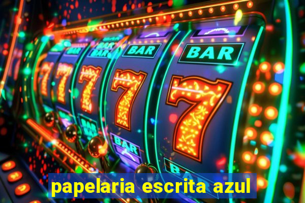 papelaria escrita azul