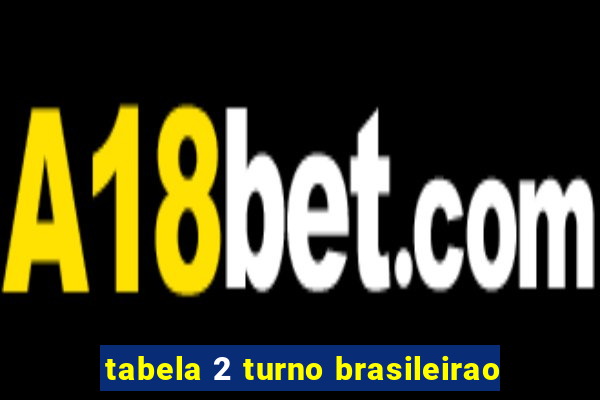 tabela 2 turno brasileirao