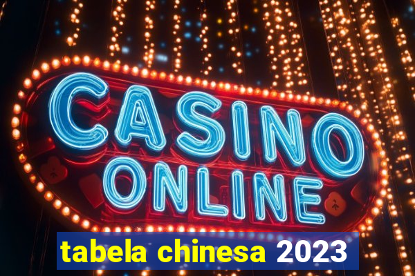 tabela chinesa 2023
