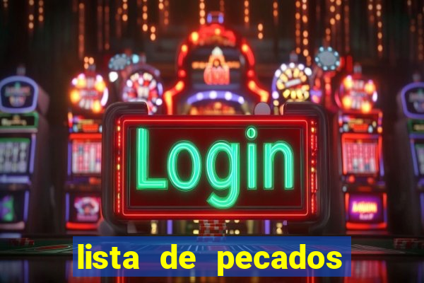 lista de pecados para confessar