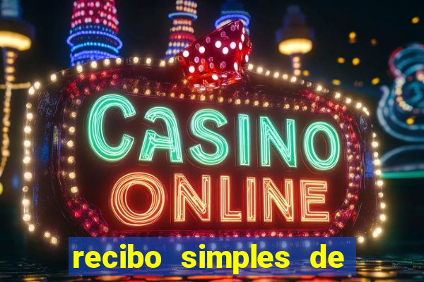 recibo simples de pagamento word